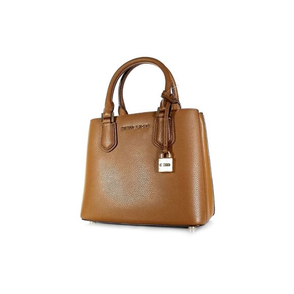 New Michael Kors MK ADELE MD MESSENGER Luggage Brown Leather Small Handbag - Picture 2 of 9